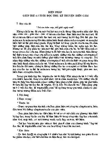 Sáng kiến kinh nghiệm Biện pháp giúp trẻ 4-5 tuổi đọc thơ, kể truyện diễn cảm