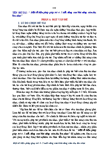 SKKN Một số biện pháp giúp trẻ 4-5 tuổi nâng cao khả năng cảm thụ Âm nhạc