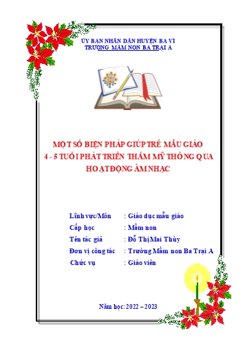 SKKN Một số biện pháp giúp trẻ mẫu giáo 4 - 5 tuổi phát triển thẩm mỹ thông qua hoạt động Âm nhạc