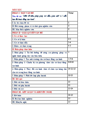 SKKN Một số biện pháp giúp trẻ mẫu giáo nhỡ 4-5 tuổi học tốt hoạt động tạo hình